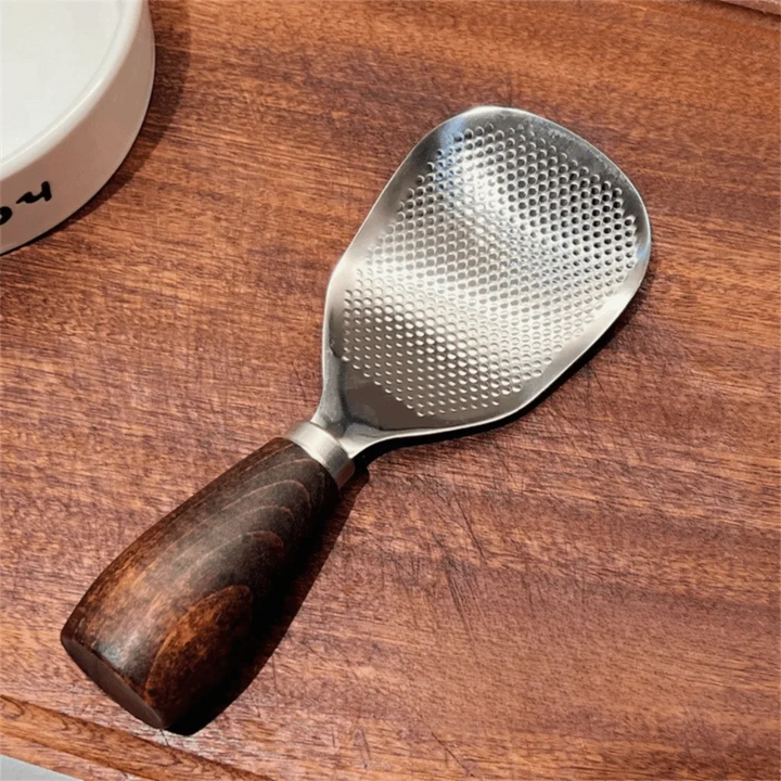 Rustfritt stål vertikal ris spade spatula trehåndtak ris skje | Skanto