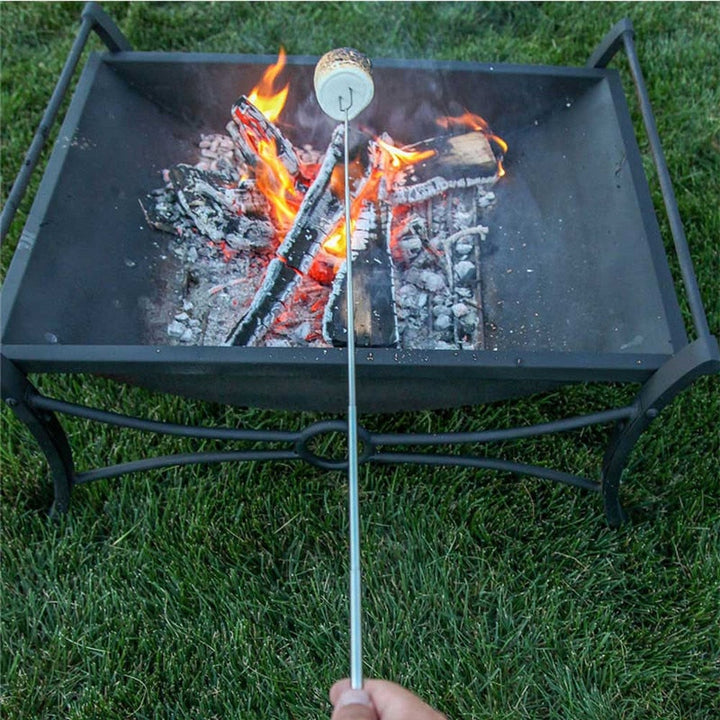 Rustfritt stål Trehåndtak Justerbar BBQ Gaffel Spyd | Skanto