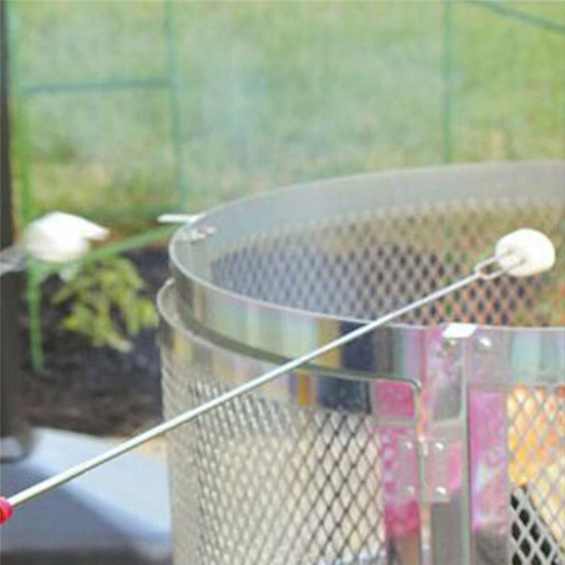 Rustfritt stål Trehåndtak Justerbar BBQ Gaffel Spyd | Skanto