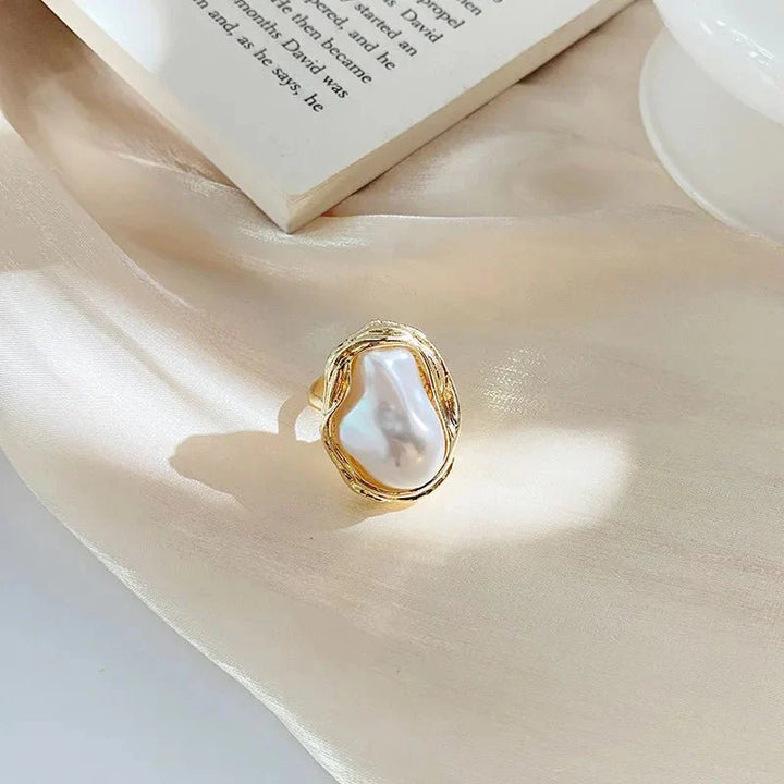 Skanto | Utsagn Gullbelagt Perle Ring