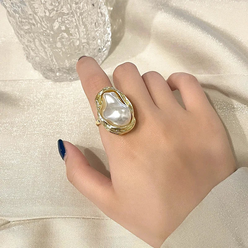 Skanto | Utsagn Gullbelagt Perle Ring