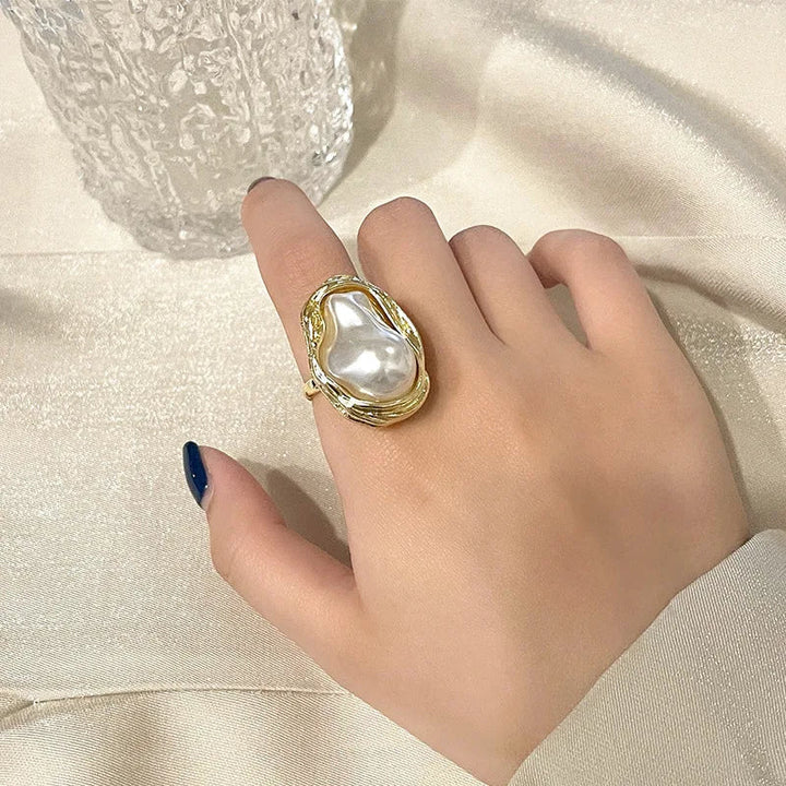 Skanto | Utsagn Gullbelagt Perle Ring