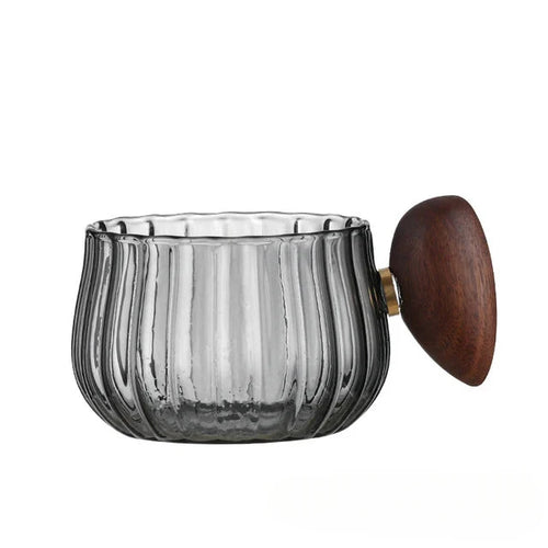 Stripet varmebestandig silikonglass kaffekopp med trekant | Skanto