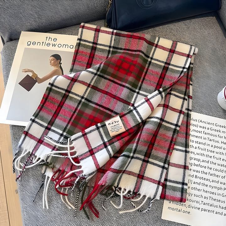 Skanto | Stylish British Checked Cashmere Women's Winter Scarf - Victoria