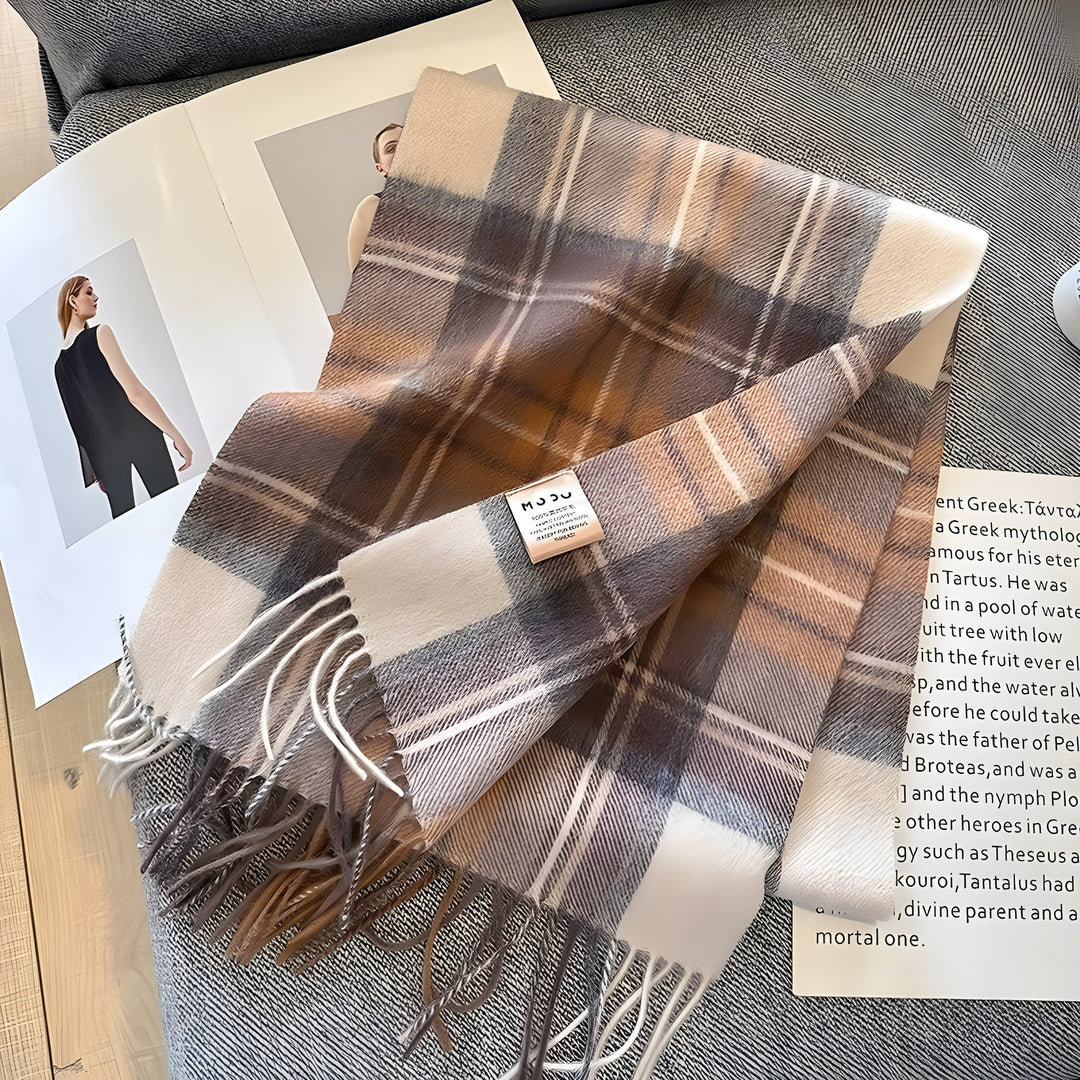 Skanto | Stylish British Checked Cashmere Women's Winter Scarf - Victoria