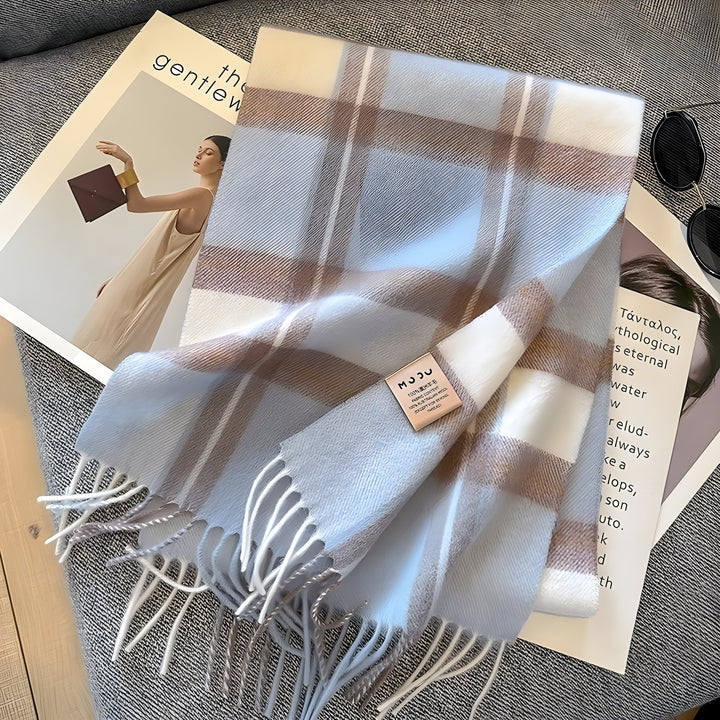 Skanto | Stylish British Checked Cashmere Women's Winter Scarf - Victoria