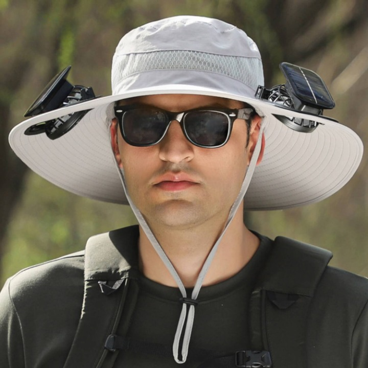 Solenergi hatt med vifte og UV-beskyttelse - SolarCool VentiHat | Skanto