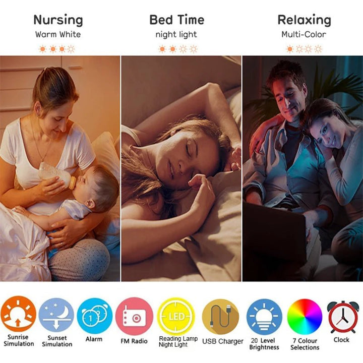 Skanto | SunRise Klokke – Vekkerklokke med soloppgangssimulering og naturlyder