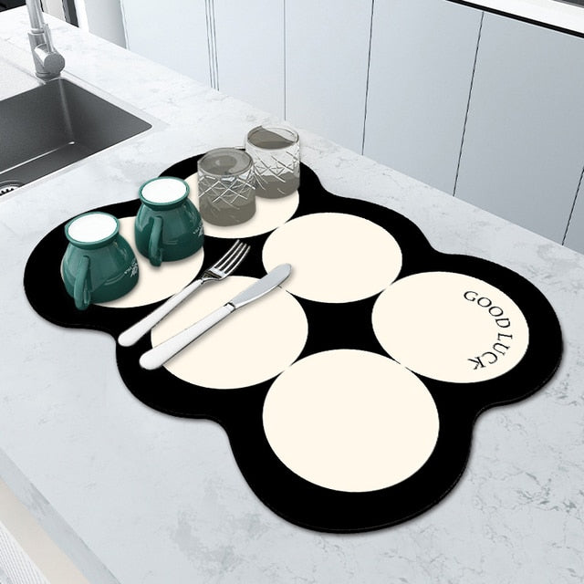 Super absorberende dreneringsmatte kjøkken bad kran absorberende matte | Skanto