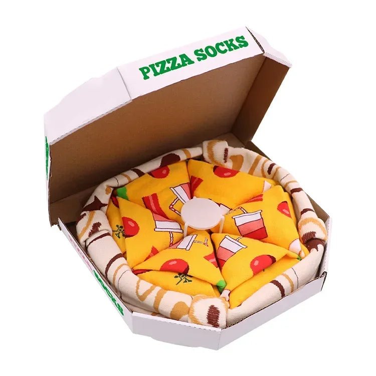 Skanto | Sushi Mid-Calf Sokker Gave Sett – 3-Par Harajuku Kattun Sokker med Lekne Pizza, Burger & Sushi Mønstre, Perfekt for Jul eller Bursdagsoverraskelser