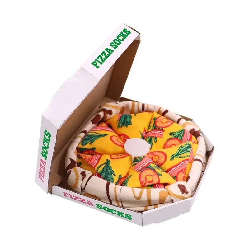 Skanto | Sushi Mid-Calf Sokker Gave Sett – 3-Par Harajuku Kattun Sokker med Lekne Pizza, Burger & Sushi Mønstre, Perfekt for Jul eller Bursdagsoverraskelser