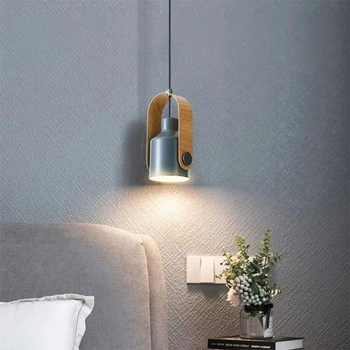 Skanto | Nordisk Tre & Metall Pendellampe – Minimalistisk Hengende Lys