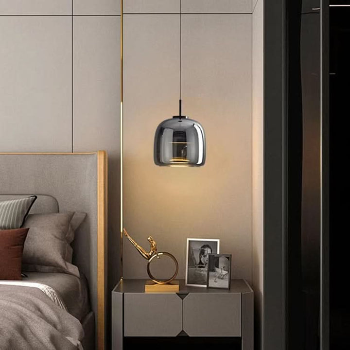 Skanto | Nordisk svart glasspendellampe med LED