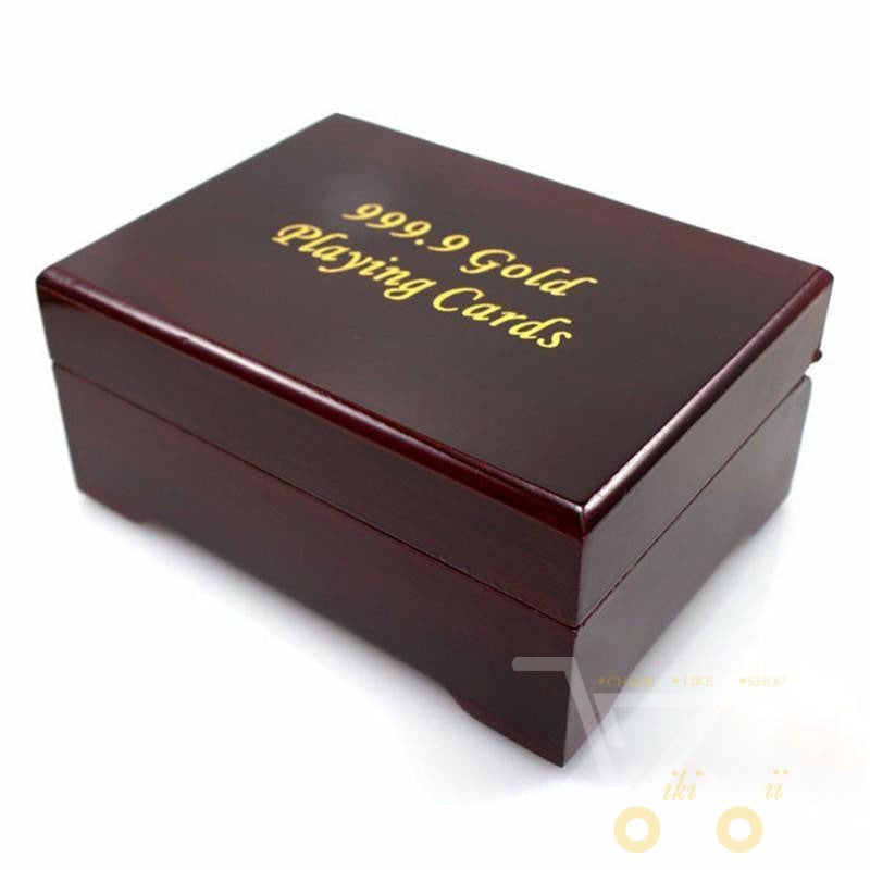 24K forgylt spillekort med tre - Style Box