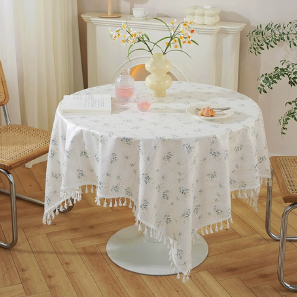 Skanto | Gylden Frynse Blomstertak Runde Bordduk