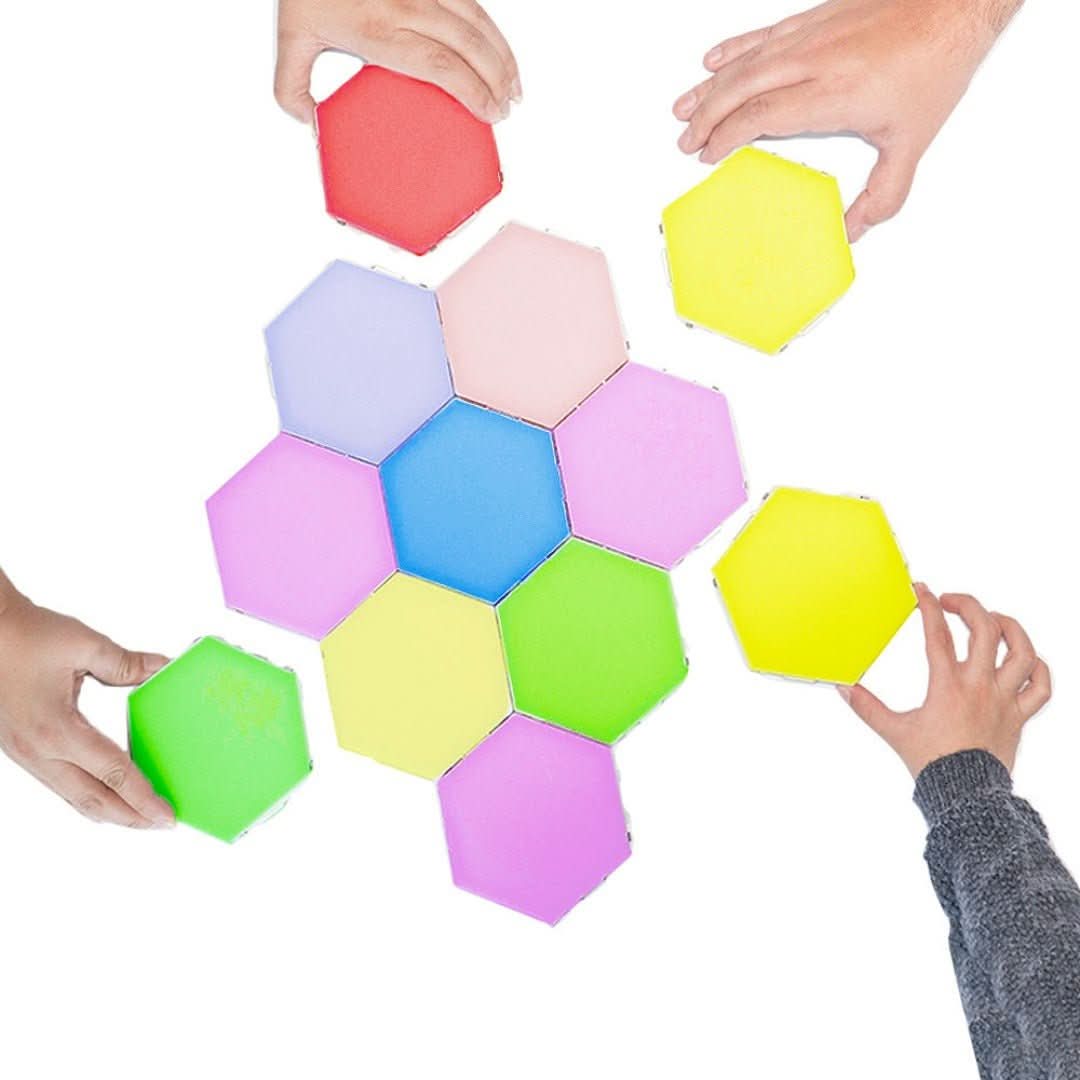 Skanto | Interaktive heksagonale LED-paneler med RGB fargekontroll og musikksynkronisering