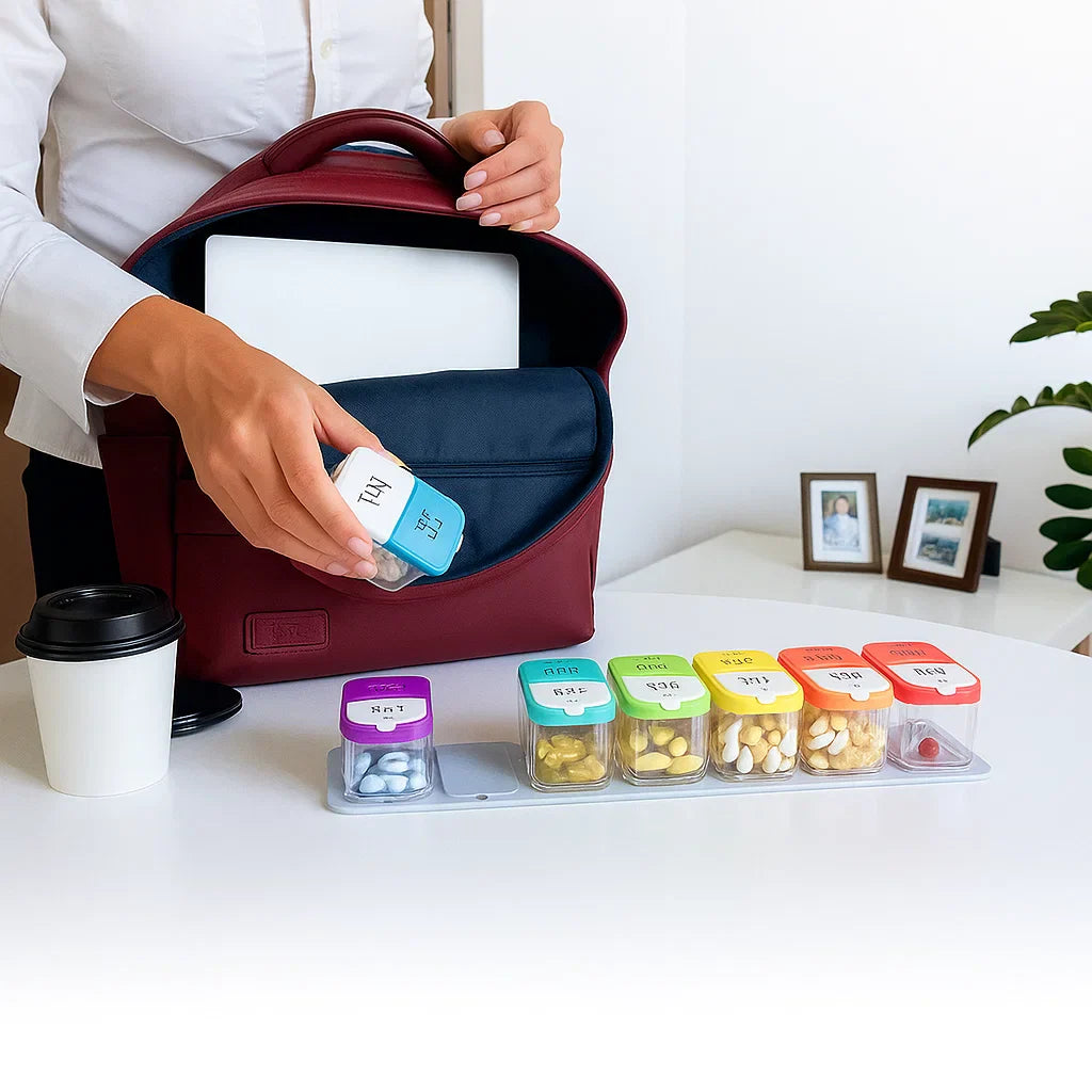 Large 7-Day Case – Fuktighetsbestandige BPA-frie rom – Ideell for eldre og omsorgspersoner Skanto