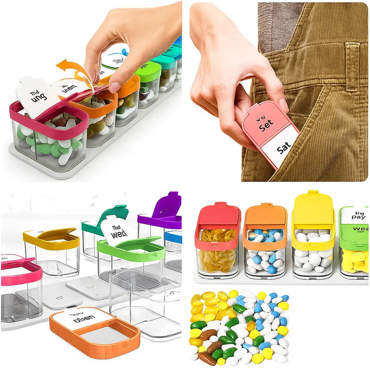 Large 7-Day Case – Fuktighetsbestandige BPA-frie rom – Ideell for eldre og omsorgspersoner Skanto