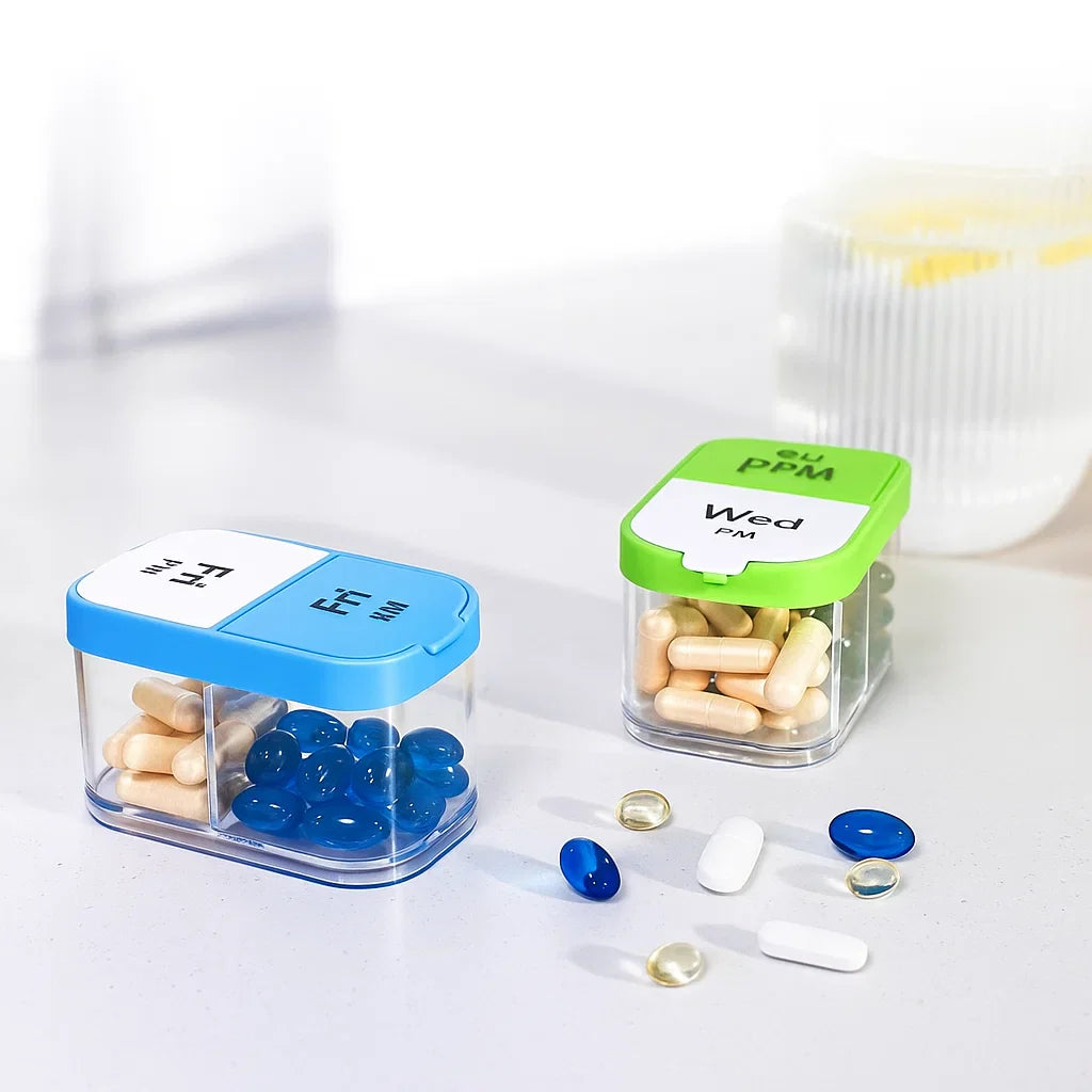 Large 7-Day Case – Fuktighetsbestandige BPA-frie rom – Ideell for eldre og omsorgspersoner Skanto