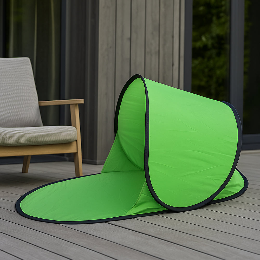 Skanto | SunFree RelaxCap – Sammenleggbar ansiktsskjerm parasoll med telefonvindu og UV-beskyttelse