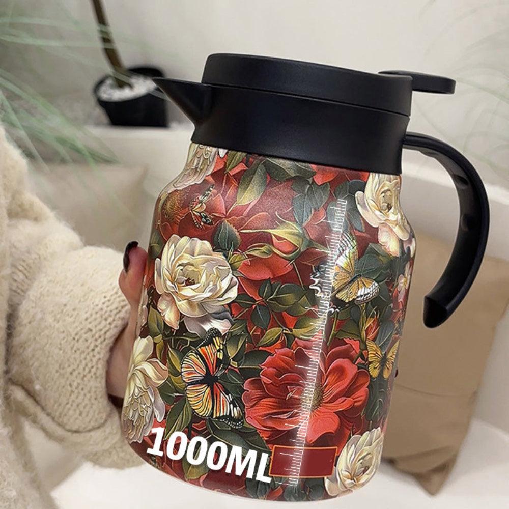 Skanto | Rustfritt Stål Termisk Teekanne med Infuser – Vakuumisolert 1L Tekanne