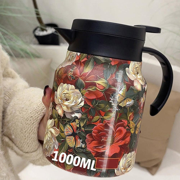 Skanto | Rustfritt Stål Termisk Teekanne med Infuser – Vakuumisolert 1L Tekanne