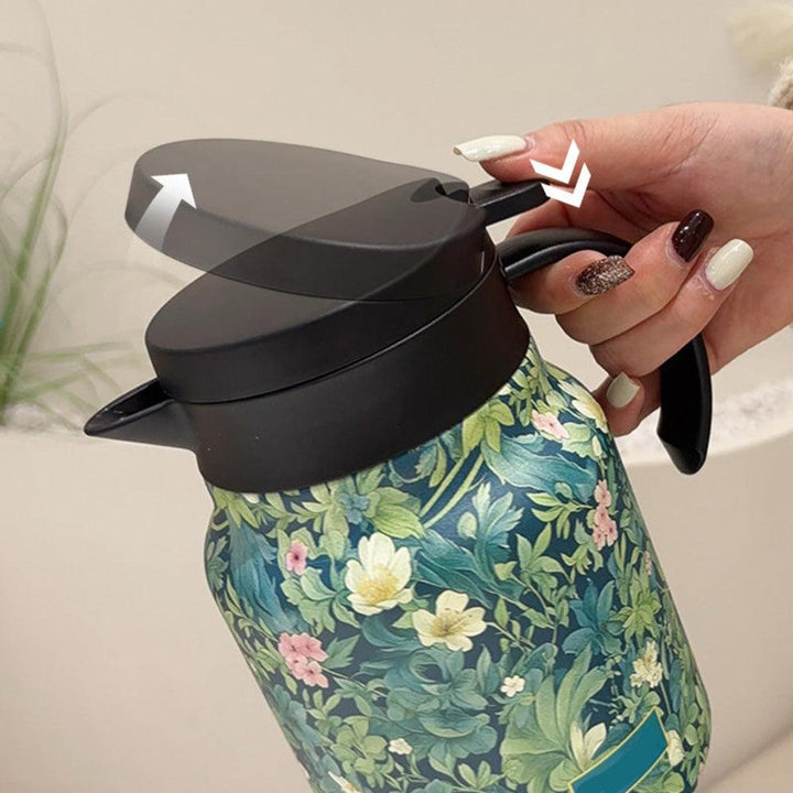 Skanto | Rustfritt Stål Termisk Teekanne med Infuser – Vakuumisolert 1L Tekanne