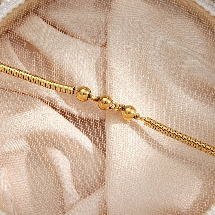 Skanto | Tykk Slangesmykke Perlekjede og Armbåndsett