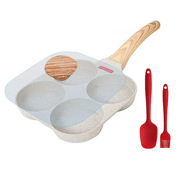 Tykk Omelett Stekepanne med Lokket Nonstick 4 Kopper Pannekakepanne | Skanto
