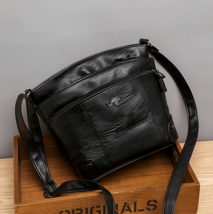 Skanto | Vintage lær skulderveske for menn – Elegant PU veske med moderne funksjonalitet