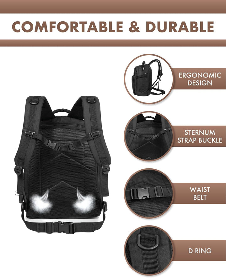 35L Utendørs Taktisk Ryggsekk med Molle System og Laptop Oppbevaring | Skanto