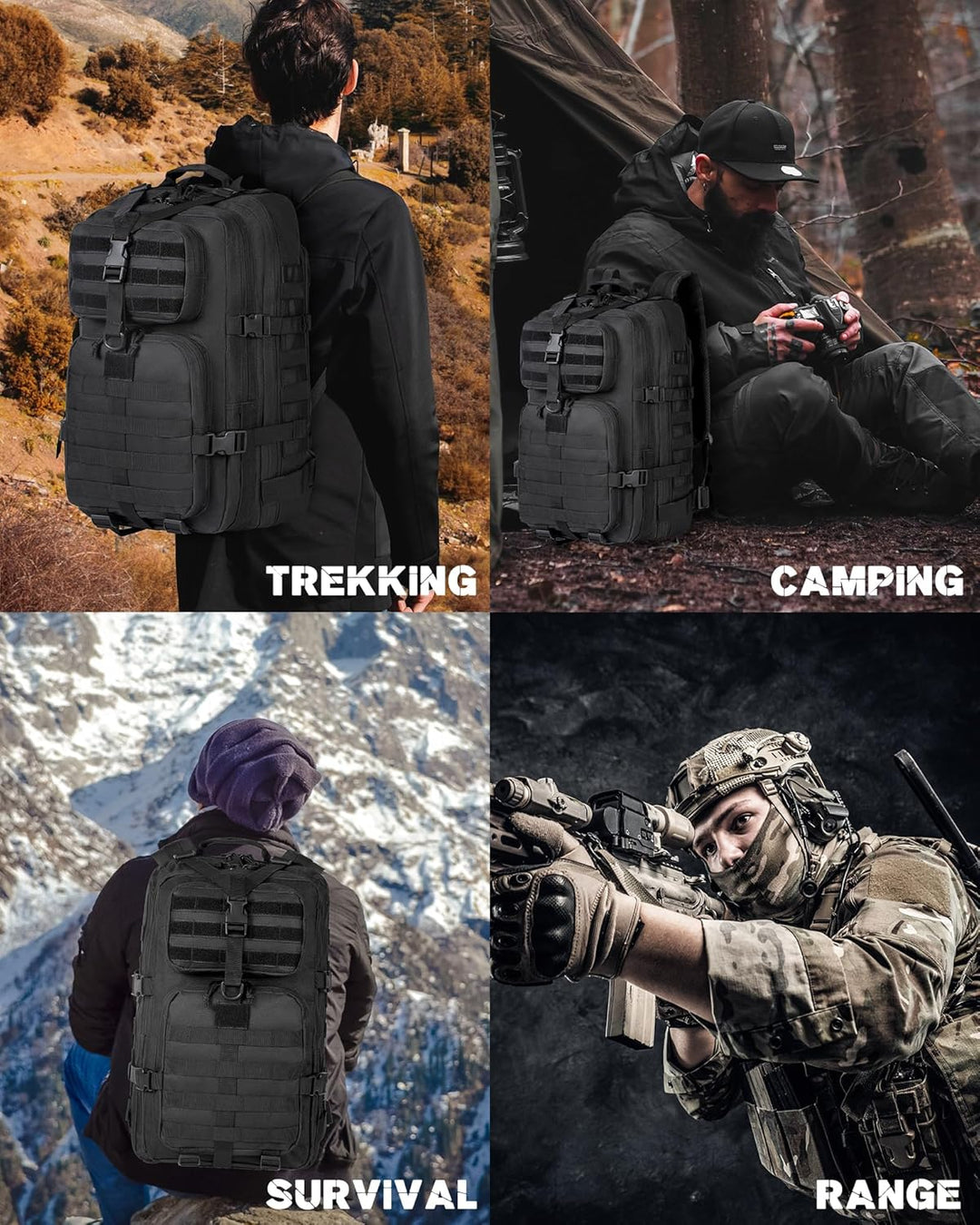 35L Utendørs Taktisk Ryggsekk med Molle System og Laptop Oppbevaring | Skanto