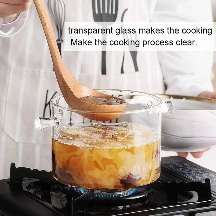 Transparent Glass Soup Pot Household Kitchen Cooking Saucepan Cookware | Skanto