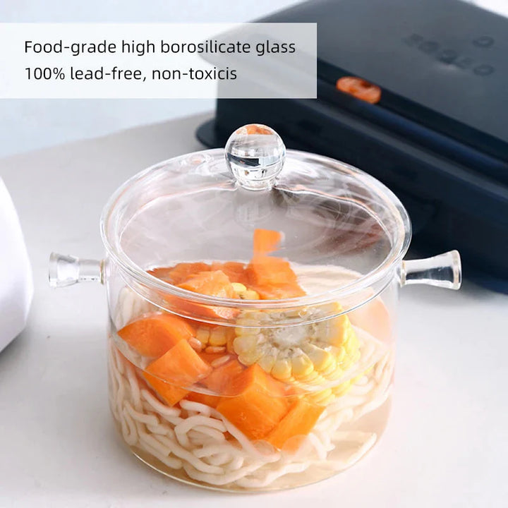 Transparent Glass Soup Pot Household Kitchen Cooking Saucepan Cookware | Skanto