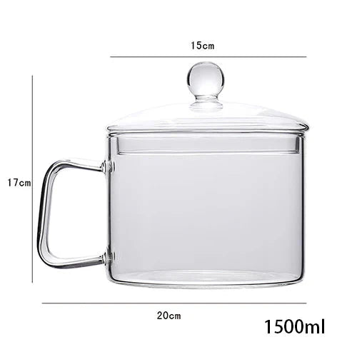 Transparent Glass Soup Pot Household Kitchen Cooking Saucepan Cookware | Skanto