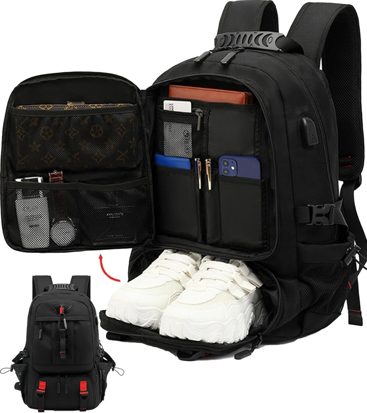 60L Vanntett Reisedatamaskinryggsekk med USB-port og Skoforening | Skanto