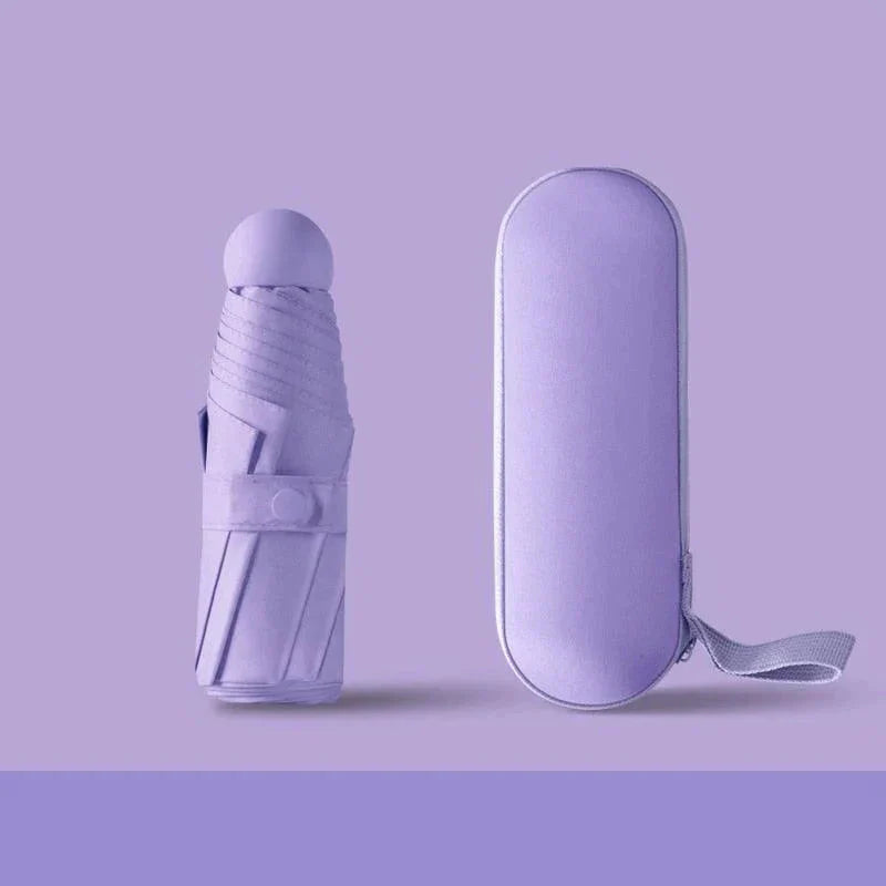 Skanto | Reiseparaply Kompakt Lett Portable UK Sterk Vanntett Sammenleggbare Paraplyer Med 6 Ribbe Reinforced