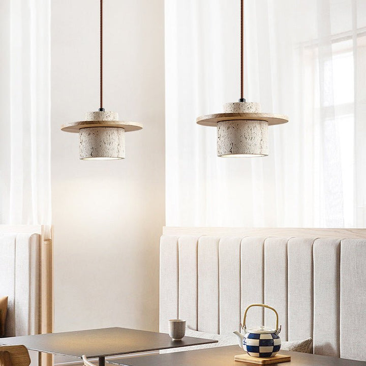Skanto | Travertin Pendellampe for Naturlig Luksus - StoneGlow