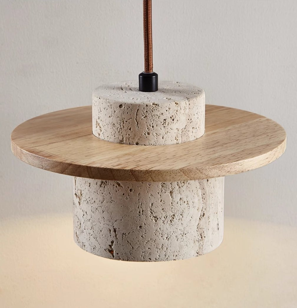 Skanto | Travertin Pendellampe for Naturlig Luksus - StoneGlow
