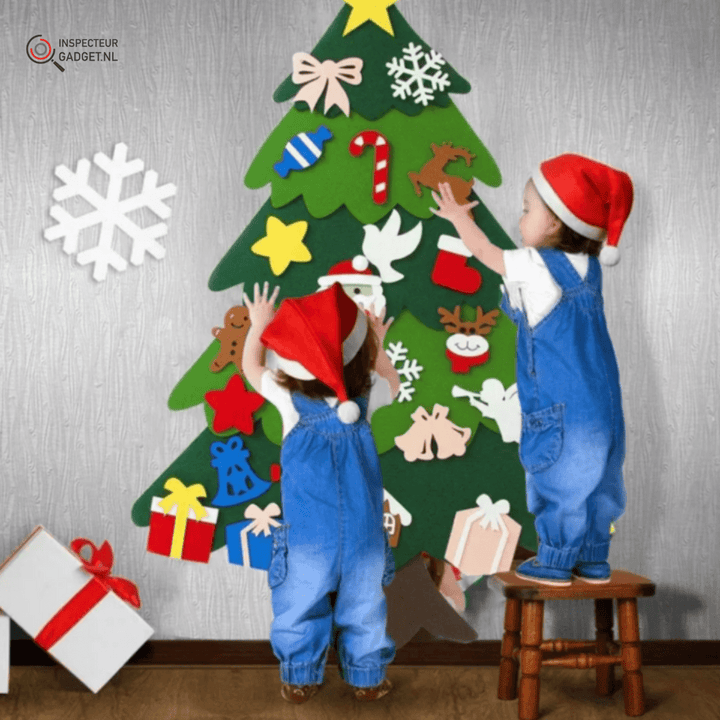 Skanto | TreeJoy Craft Juletræ – Kreativ DIY Uldtræ for Barn med 25 Dekorasjoner