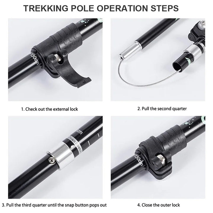 Skanto | TREKLIGHT POLER – Ultralette sammenleggbare turstenger for fotturer og camping