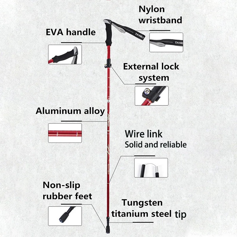 Norvo | TREKLIGHT POLER – Ultralette sammenleggbare turstenger for fotturer og camping