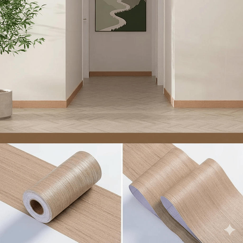 Skanto | CasaForm Premium Skirting Trim | Holdbare PVC trefiberveggbase klistremerker for moderne dekorasjon