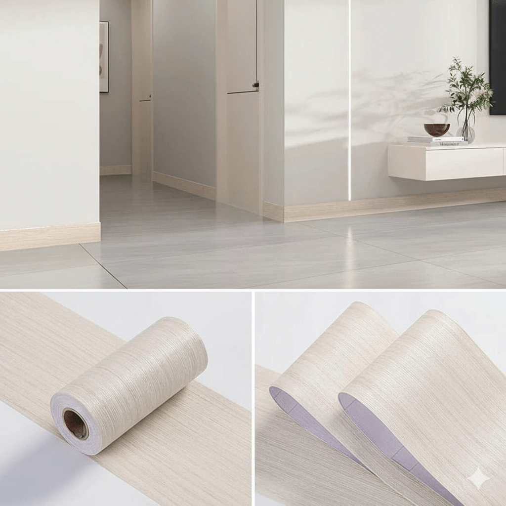 Norvo | CasaForm Premium Skirting Trim | Holdbare PVC trefiberveggbase klistremerker for moderne dekorasjon