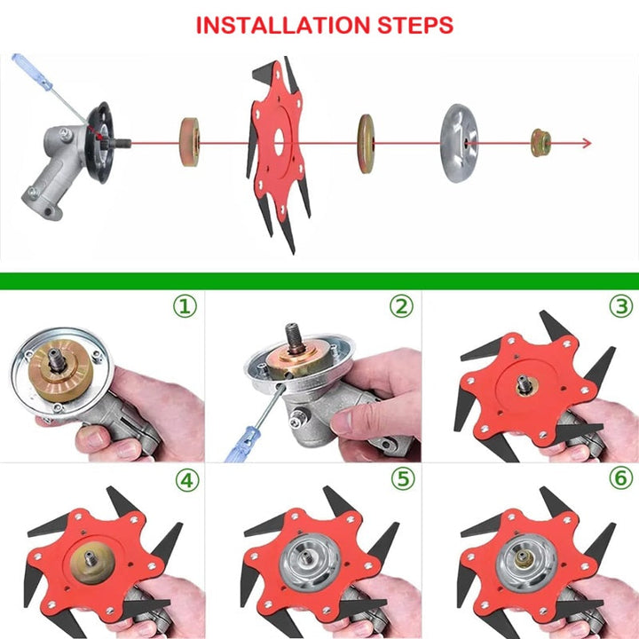 Skanto | Heavy-Duty 6-Stålblad Trimmer Hode