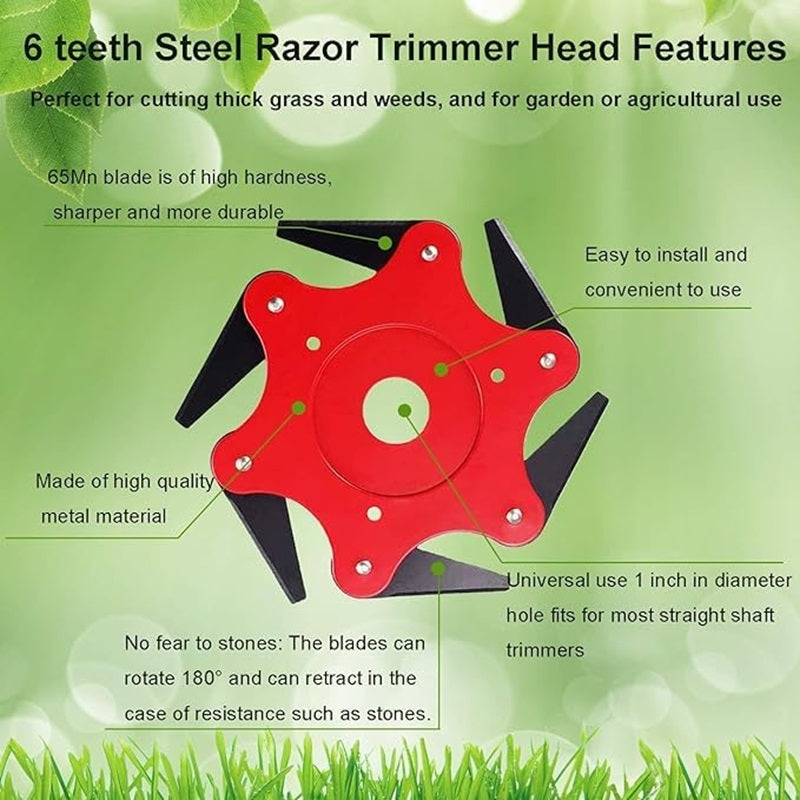 Skanto | Heavy-Duty 6-Stålblad Trimmer Hode