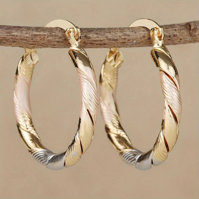 Skanto | Triple Contrast Wrap Hoop Øreringer