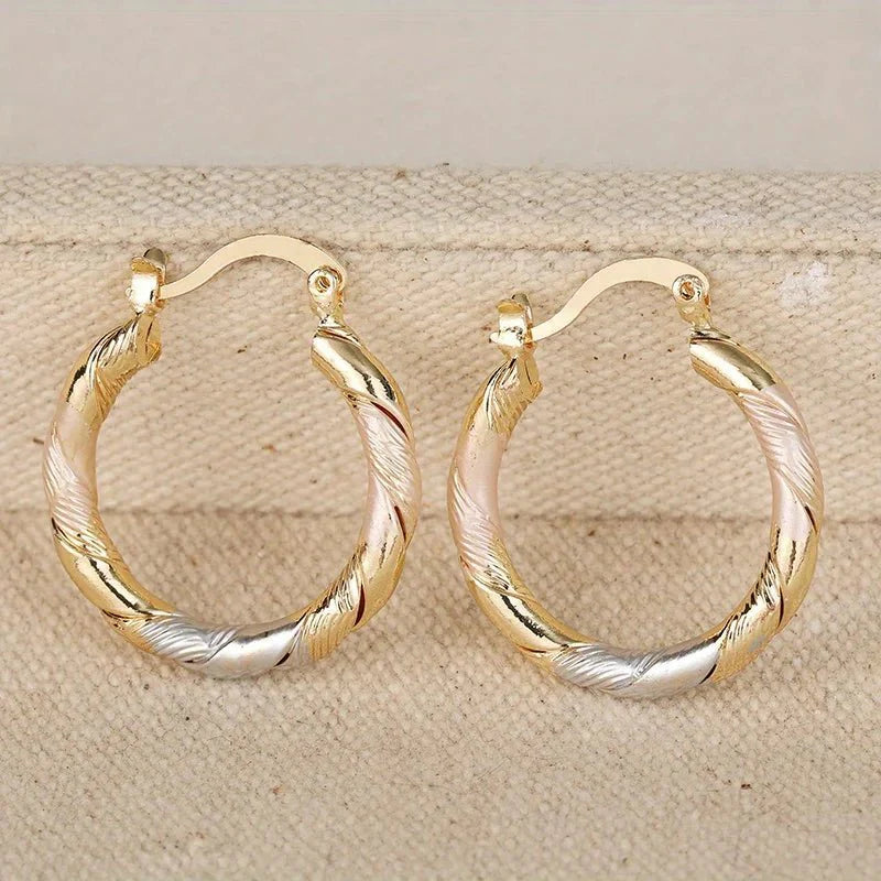 Skanto | Triple Contrast Wrap Hoop Øreringer