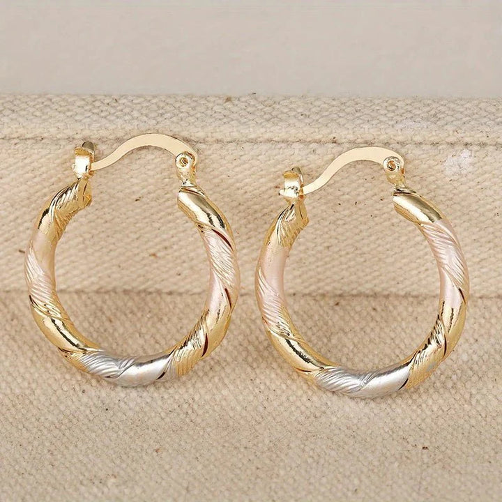 Skanto | Triple Contrast Wrap Hoop Øreringer