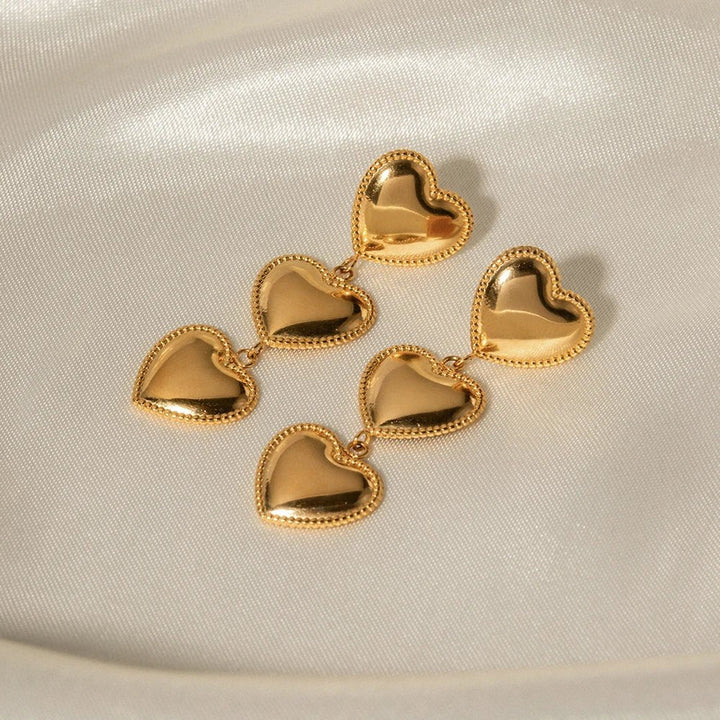 Skanto | Triple Hearts Dråpeøredobber